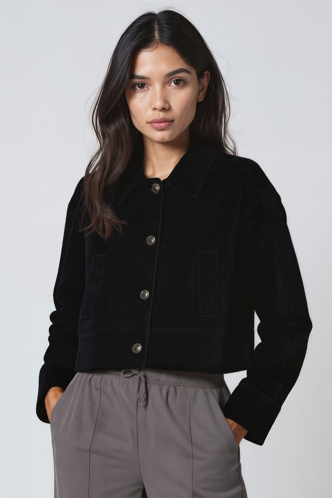 Kurzjacke aus Velours | Weich und Stylisch | Ideal für Übergangszeiten