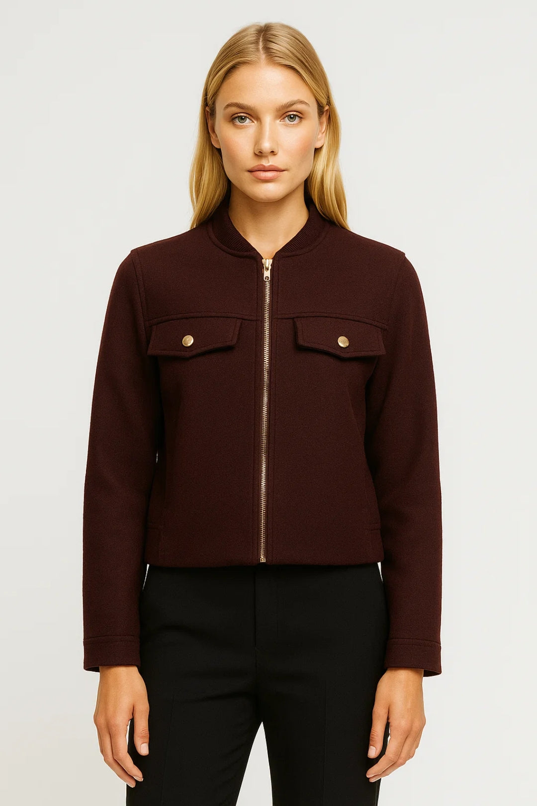 Kurzjacke | Gerader Schnitt mit Reissverschluss | Schlichte Eleganz