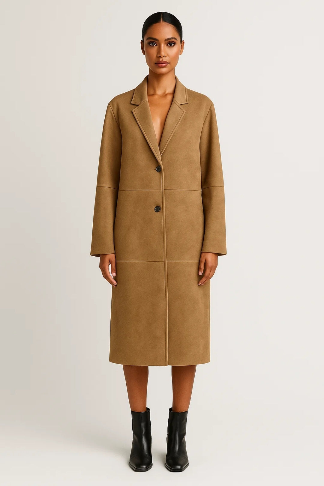 Langer Mantel | Gerader Schnitt | Klassische Eleganz