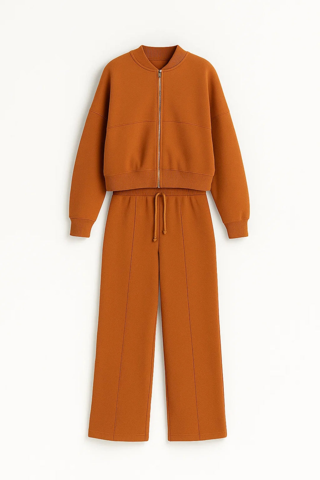 Zweiteiliges Set | Locker geschnittene Jacke mit Hose | Lässige Schlichtheit