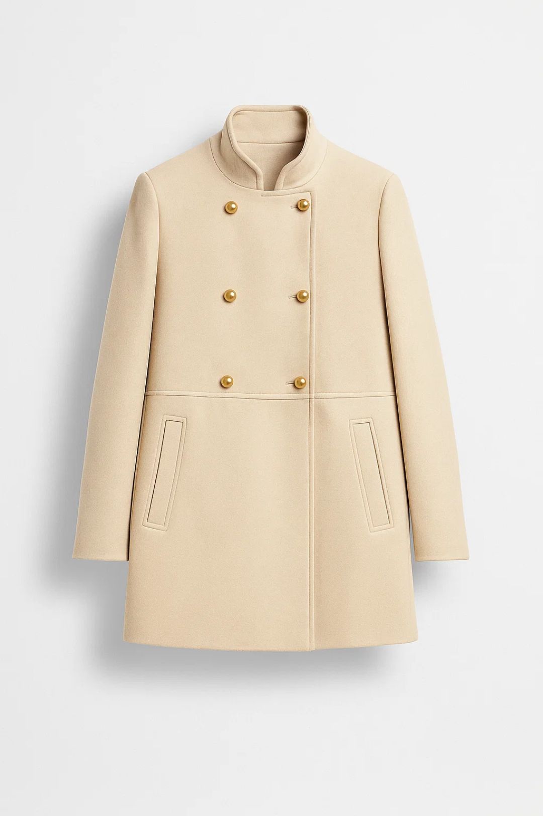 Mantel mit Stehkragen | Goldknöpfe | Elegant und zeitlos