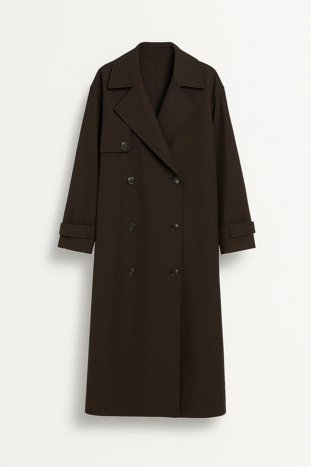 Langer Damen Trenchmantel | Zweireihiger Verschluss mit Gürtelelement | Klassisch und Funktional