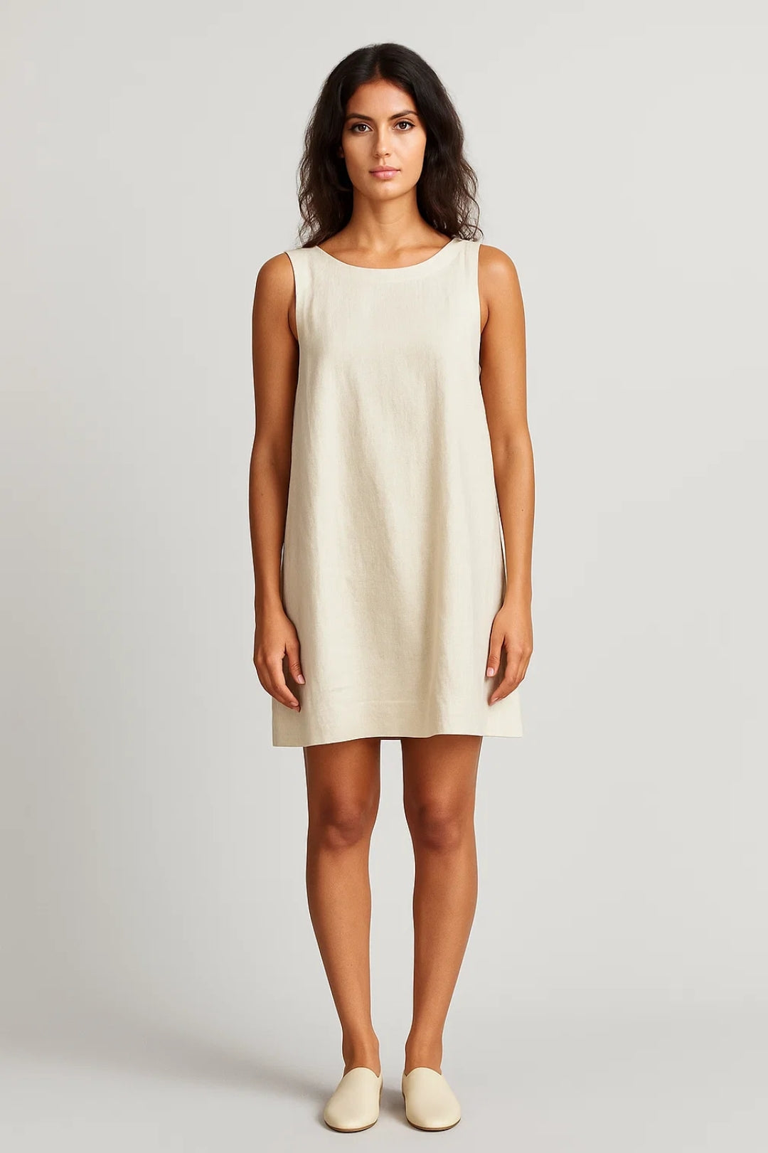 Ärmelloses Minikleid | Gerader Schnitt mit Rundhalsausschnitt | Schlicht und Alltagstauglich