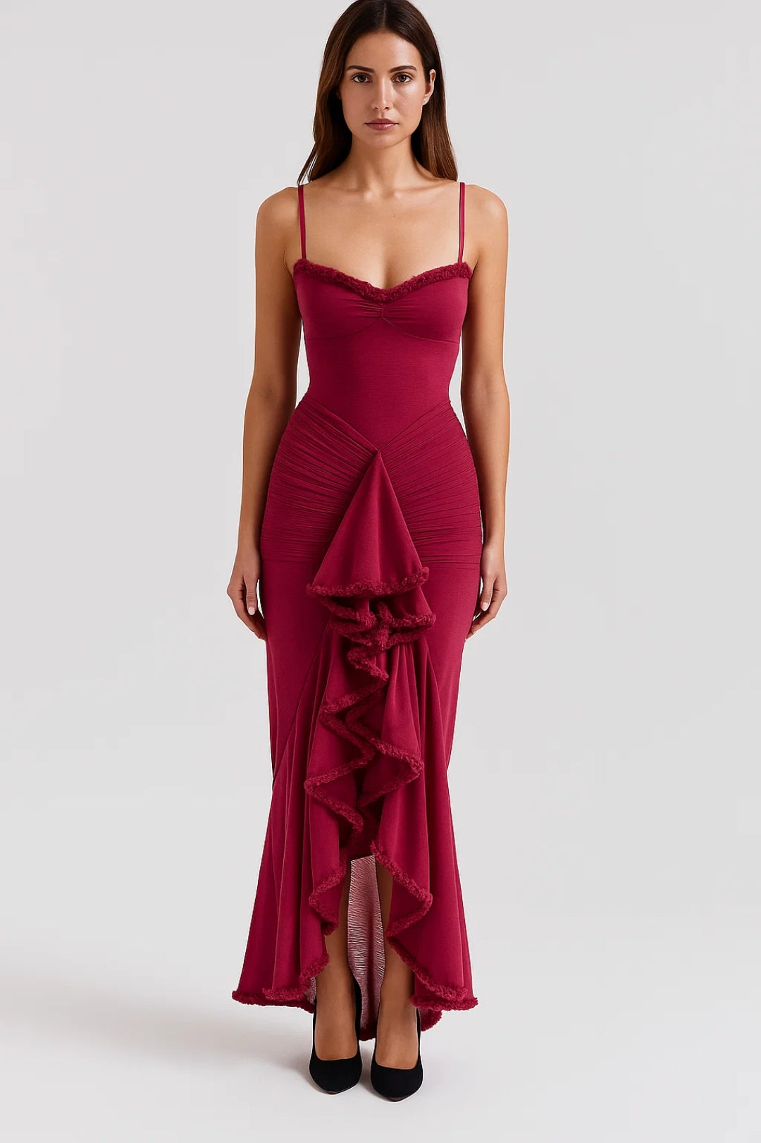 Abendkleid | Figurbetont mit Volantdetail | Ausdrucksvolle Eleganz