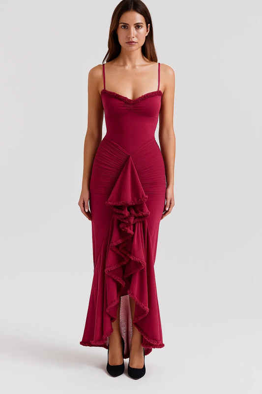 Abendkleid | Figurbetont mit Volantdetail | Ausdrucksvolle Eleganz