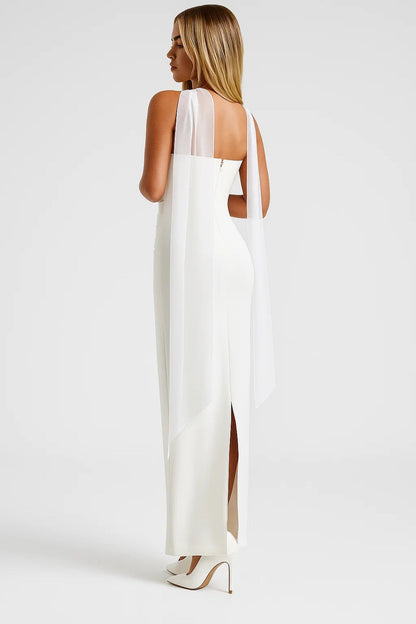 Abendkleid | Schulterfrei mit Schal | Schlichte Eleganz