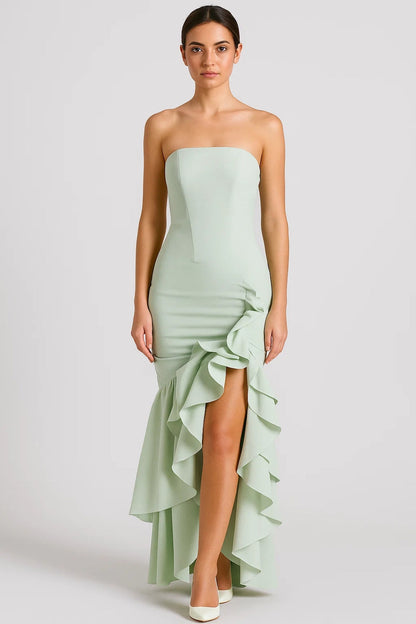 Abendkleid | Schulterfrei mit Volants | Eleganter Auftritt