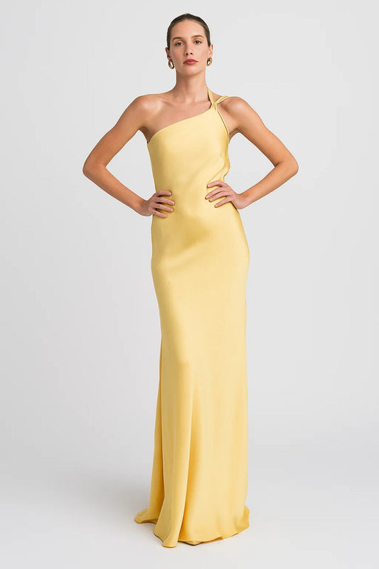 Abendkleid mit One-Shoulder-Träger | Fließend & Elegant | Ideal für Events