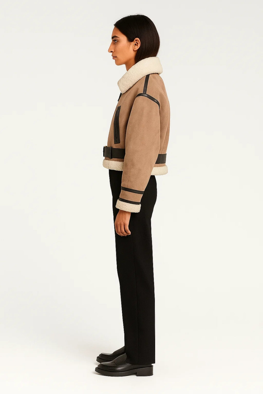 Kurze Jacke | Gerader Schnitt mit Gürtel | Zeitlose Eleganz