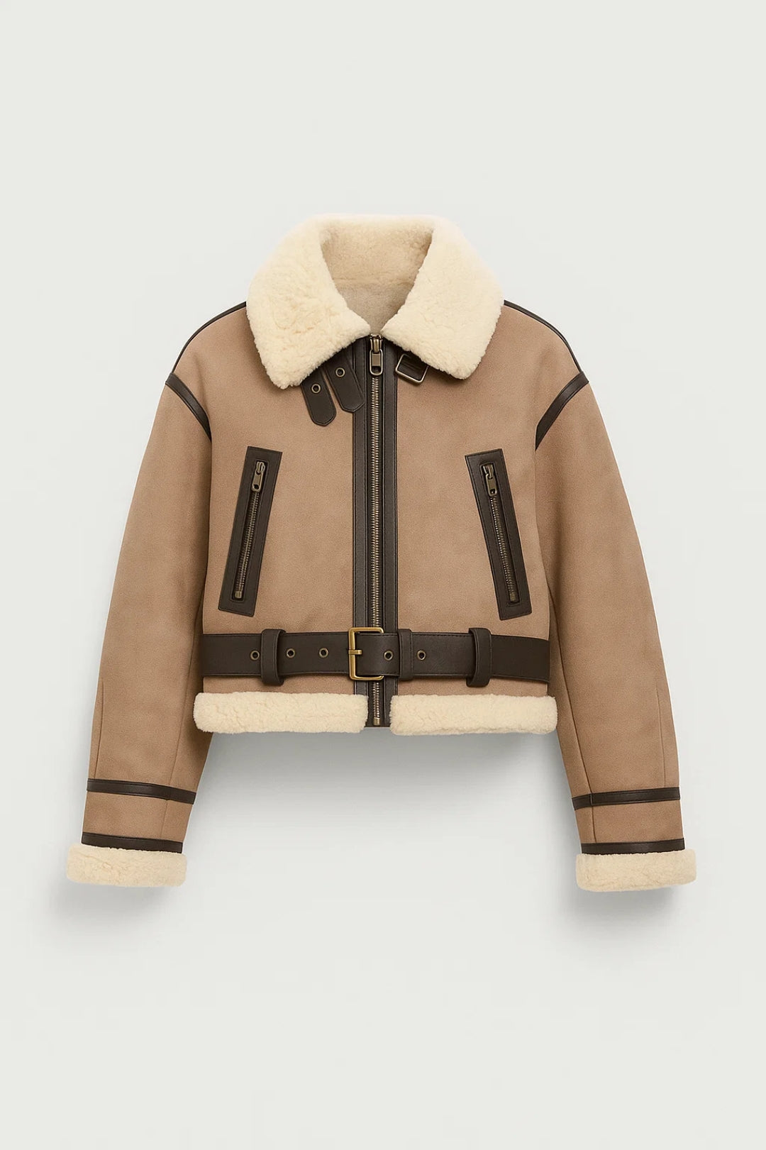 Kurze Jacke | Gerader Schnitt mit Gürtel | Zeitlose Eleganz