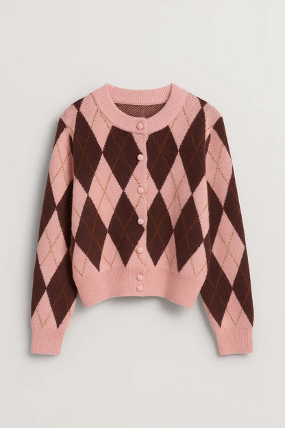 Cardigan | Rautenmuster | Verspielte Eleganz