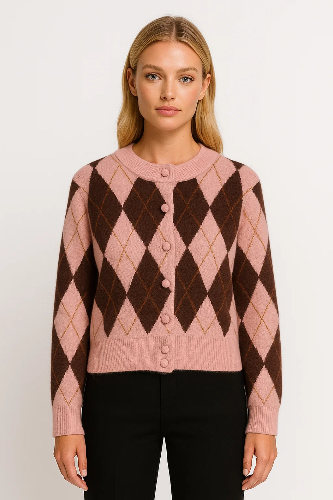 Cardigan | Rautenmuster | Verspielte Eleganz