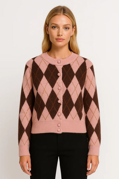 Cardigan | Rautenmuster | Verspielte Eleganz