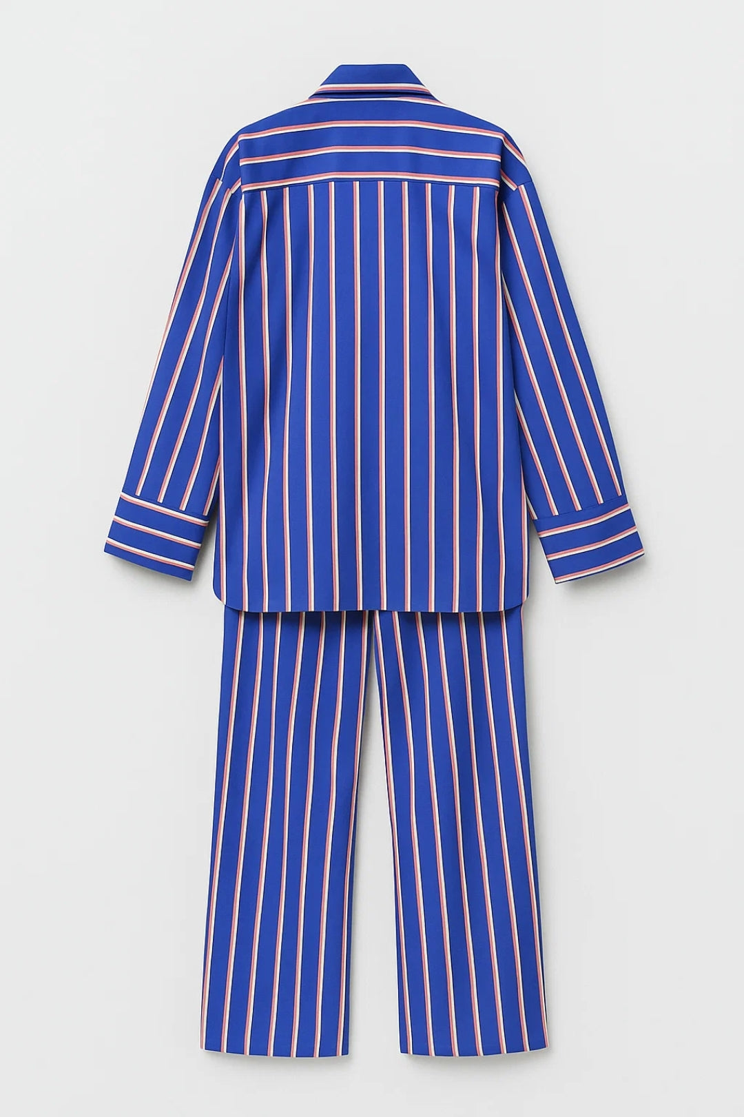 Gestreifte Zweiteilige Set | Weiter Schnitt mit Hemdkragen | Moderner Auftritt