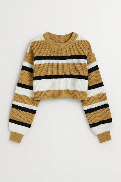 Gestreifter Pullover | Kurzer Schnitt | Moderner Alltagsstil