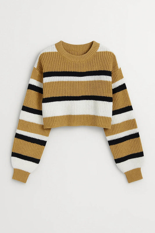 Gestreifter Pullover | Kurzer Schnitt | Moderner Alltagsstil