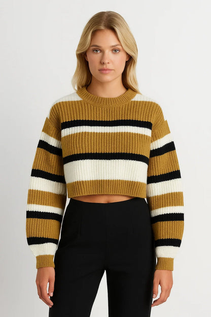 Gestreifter Pullover | Kurzer Schnitt | Moderner Alltagsstil