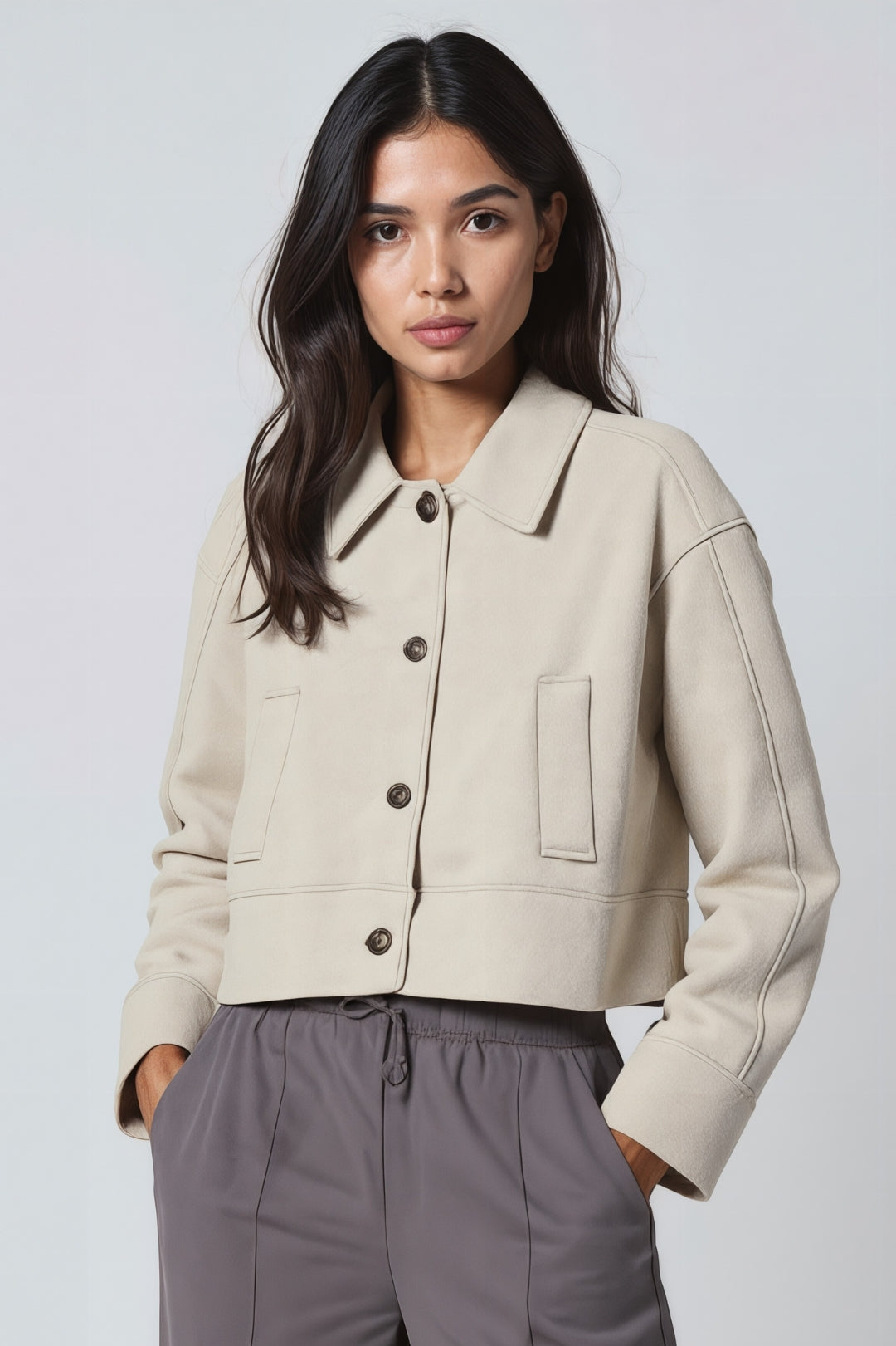 Kurzjacke aus Velours | Weich und Stylisch | Ideal für Übergangszeiten