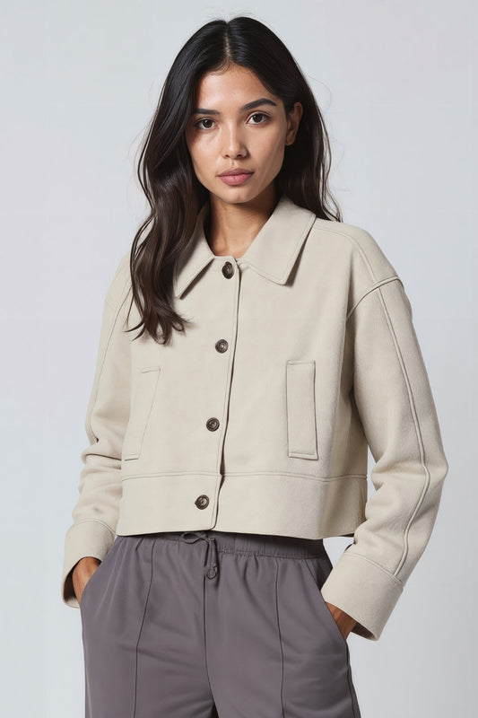 Kurzjacke aus Velours | Weich und Stylisch | Ideal für Übergangszeiten