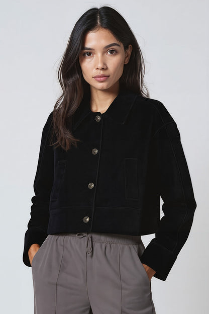 Kurzjacke aus Velours | Weich und Stylisch | Ideal für Übergangszeiten