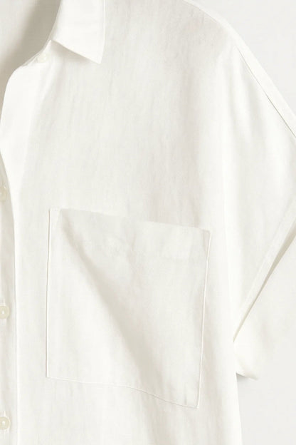 Hemd Kleid | Kurzarm mit Knopfleiste | Lässige Schlichtheit