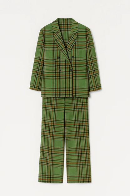 Kariertes Set | Weiter Schnitt mit Blazer | Ausdrucksstarke Eleganz