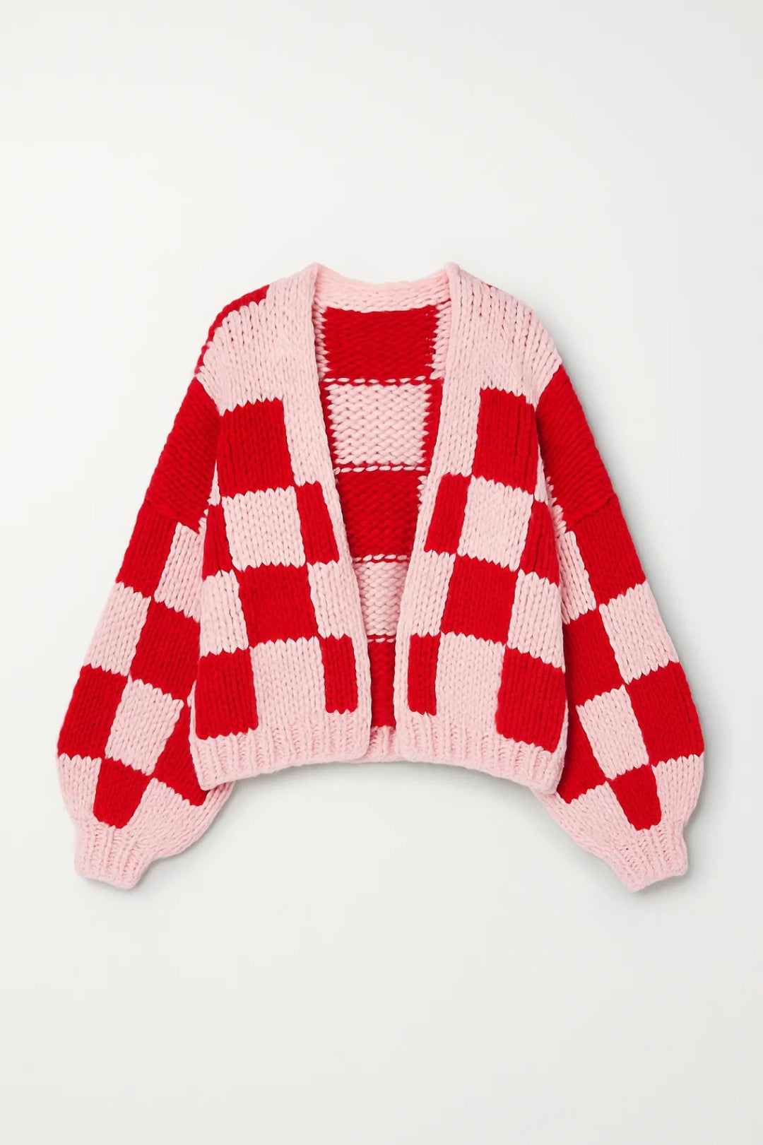 Karo-Strickjacke | Lockerer Schnitt | Verspielte Farbkombination