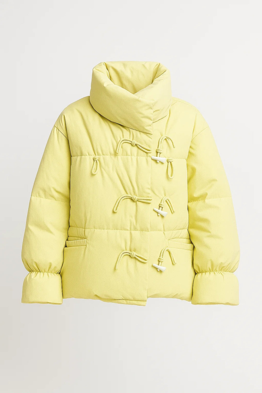 Kurze Daunenjacke | Asymmetrischer Verschluss mit hohem Kragen | Moderner Winterstil