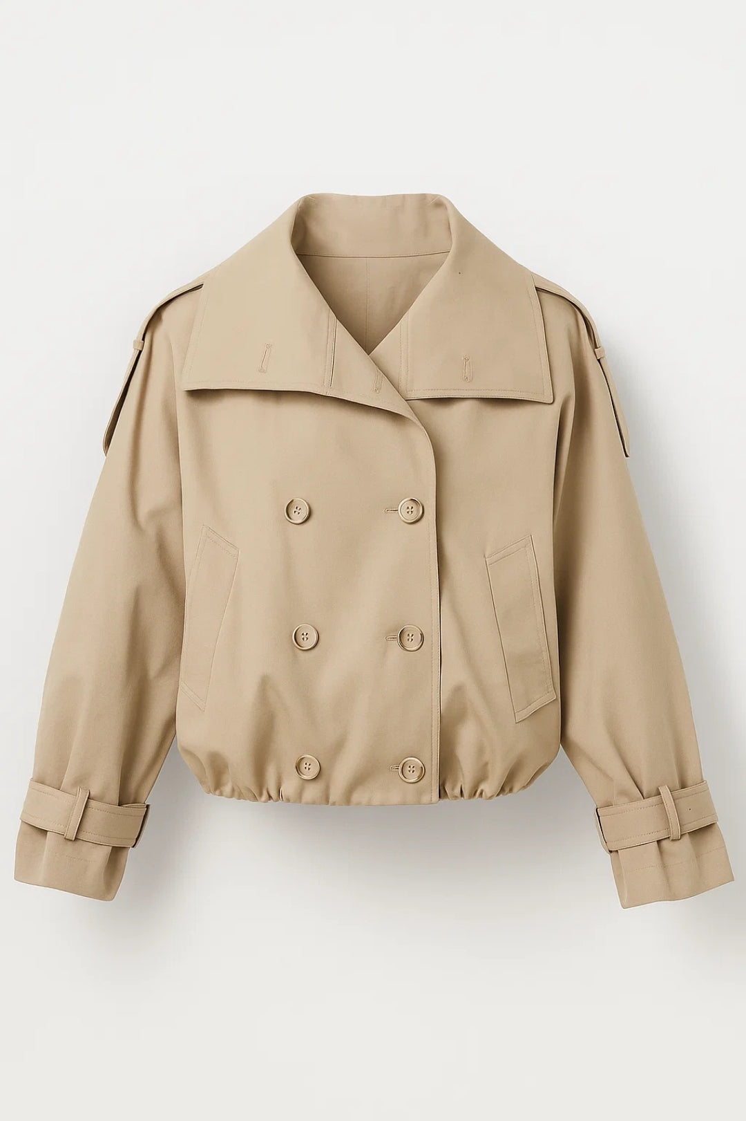 Kurze Jacke | Doppelreihiger Schnitt | Moderne Schlichtheit