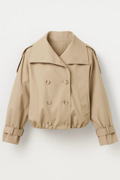 Kurze Jacke | Doppelreihiger Schnitt | Moderne Schlichtheit