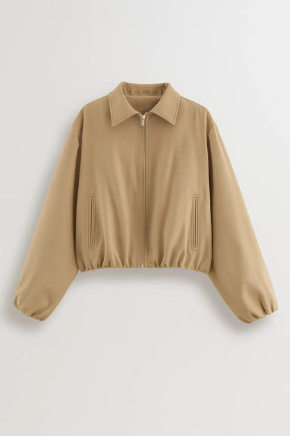 Kurze Jacke | Elastischer Saum und Reissverschluss | Moderner Alltagsstil