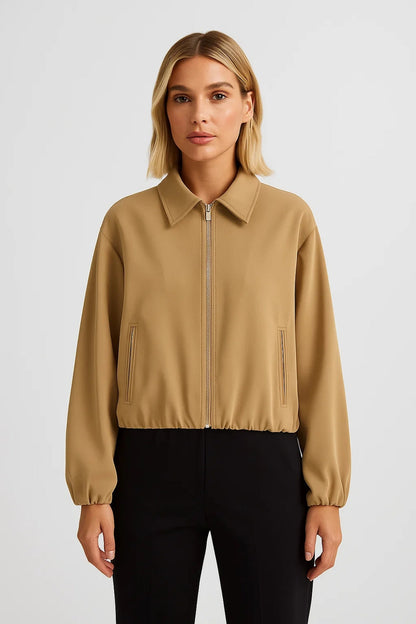 Kurze Jacke | Elastischer Saum und Reissverschluss | Moderner Alltagsstil