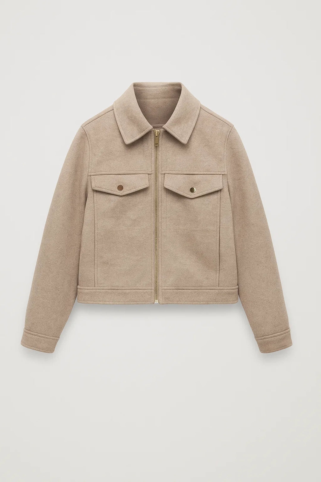 Kurze Jacke | Gerader Schnitt mit Taschenklappen | Klassische Schlichtheit