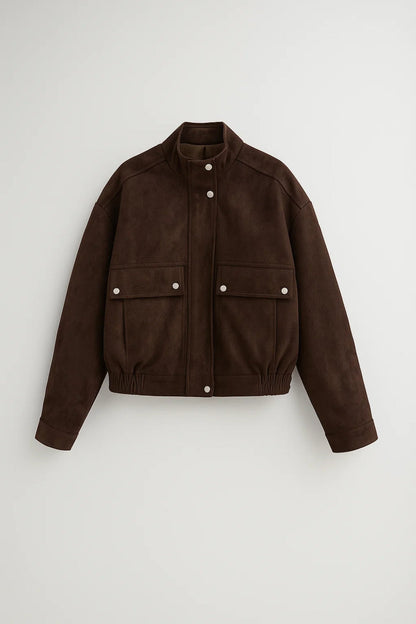 Kurze Jacke | Klare Linien und Druckknöpfe | Schlichte Eleganz