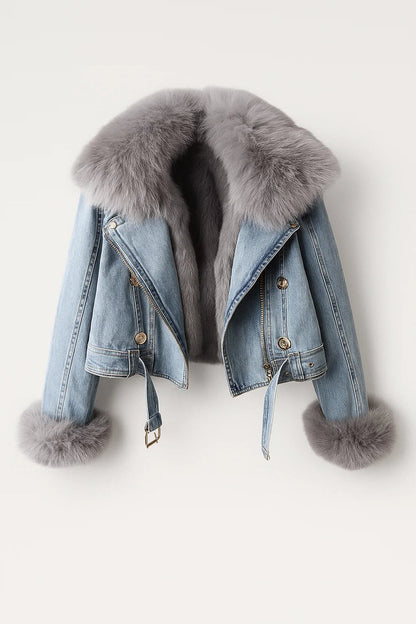 Kurze Jacke | Mit Kunstpelzbesatz | Stilvolle Wärme