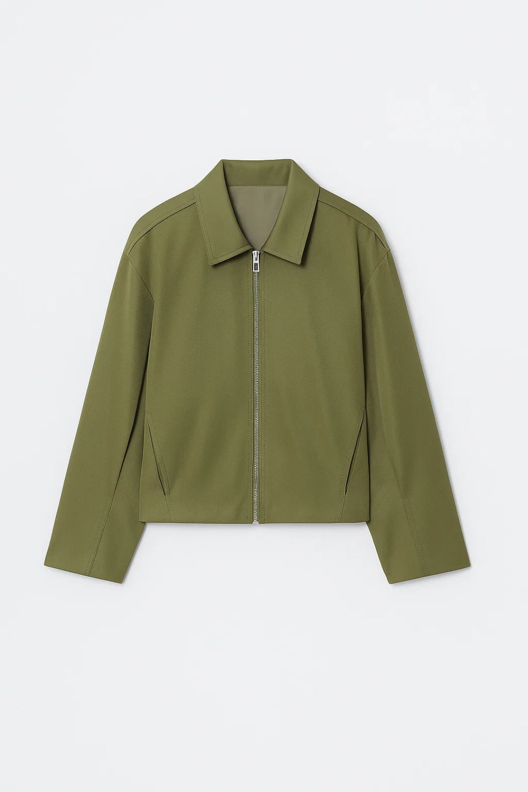 Kurze Jacke | Reissverschluss und klassischer Kragen | Schlichte Moderne