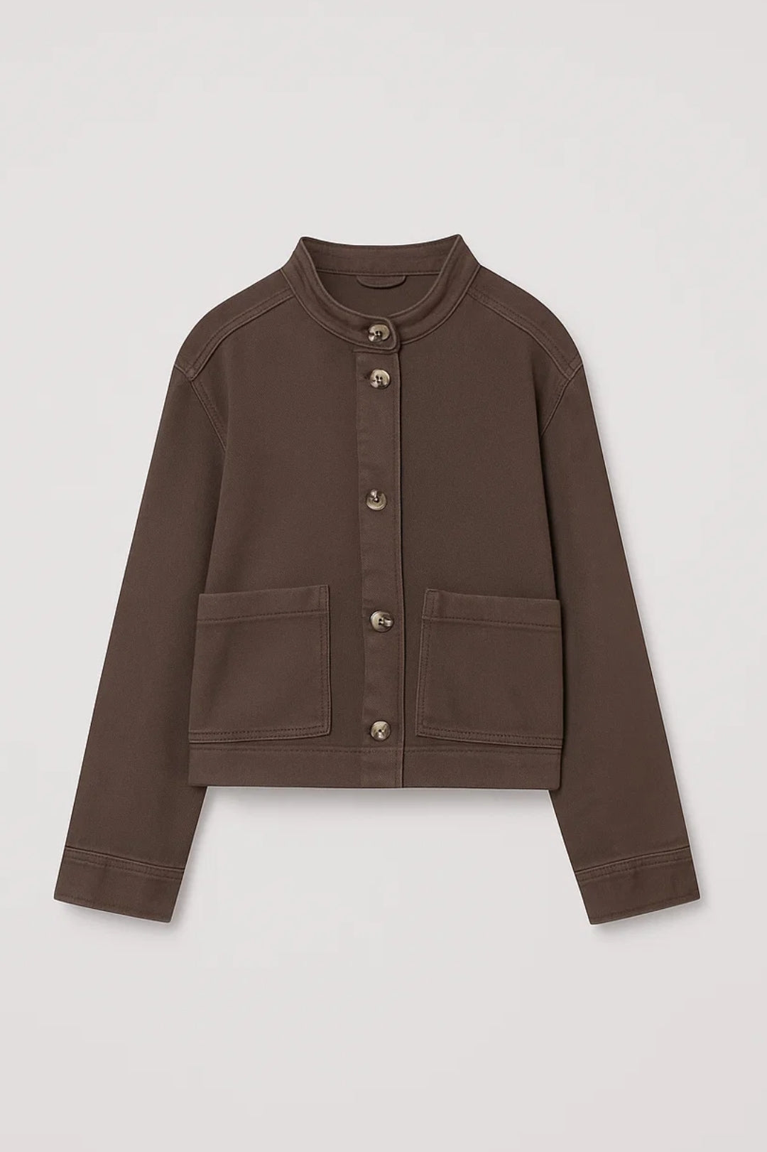 Kurze Jacke | Stehkragen und Knopfleiste | Schlichte Eleganz