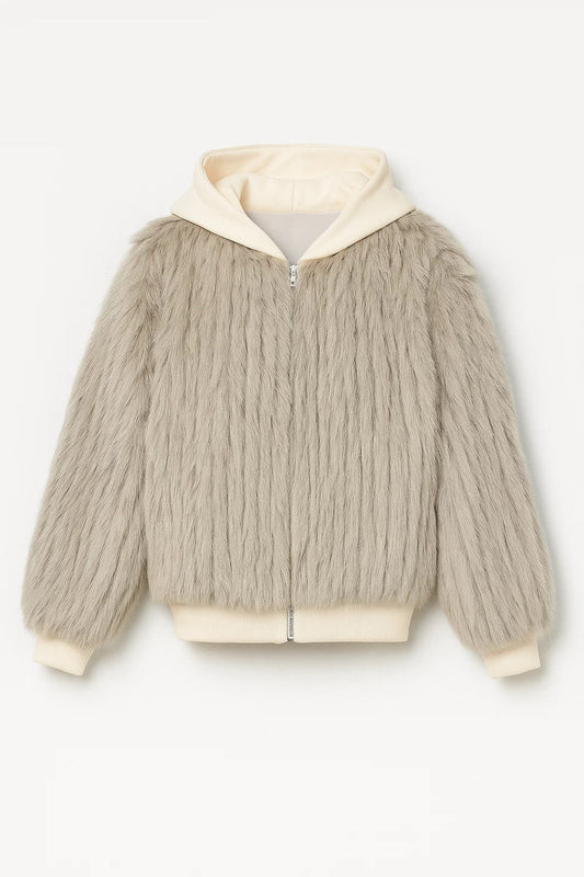 Kurze Jacke | Strukturierte Oberfläche mit Kapuze | Moderne Wärme