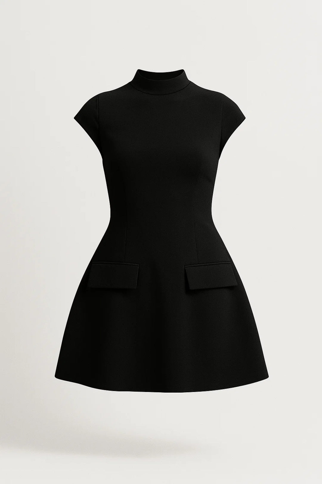 Kurzes Kleid | Stehkragen | Figurbetonter Schnitt