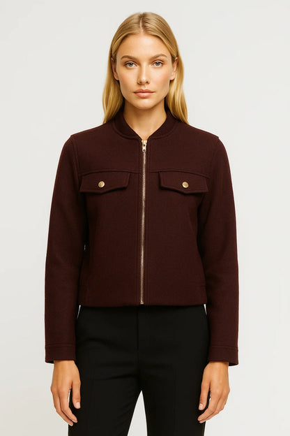 Kurzjacke | Gerader Schnitt mit Reissverschluss | Schlichte Eleganz