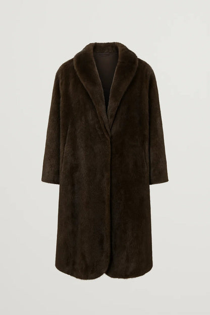 Langer Mantel | Weiter Schnitt mit Reverskragen | Klassische Wärme