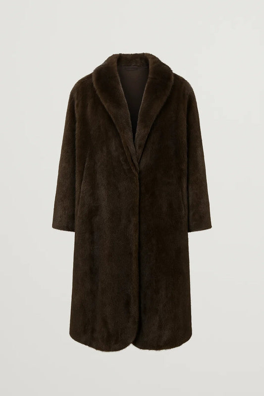 Langer Mantel | Weiter Schnitt mit Reverskragen | Klassische Wärme