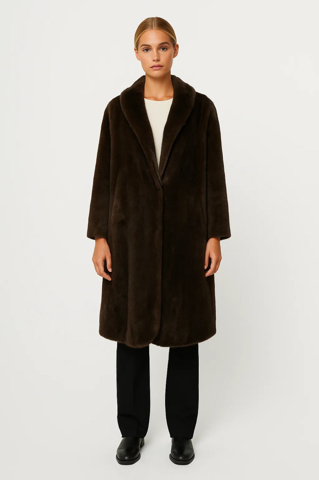 Langer Mantel | Weiter Schnitt mit Reverskragen | Klassische Wärme