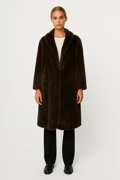 Langer Mantel | Weiter Schnitt mit Reverskragen | Klassische Wärme