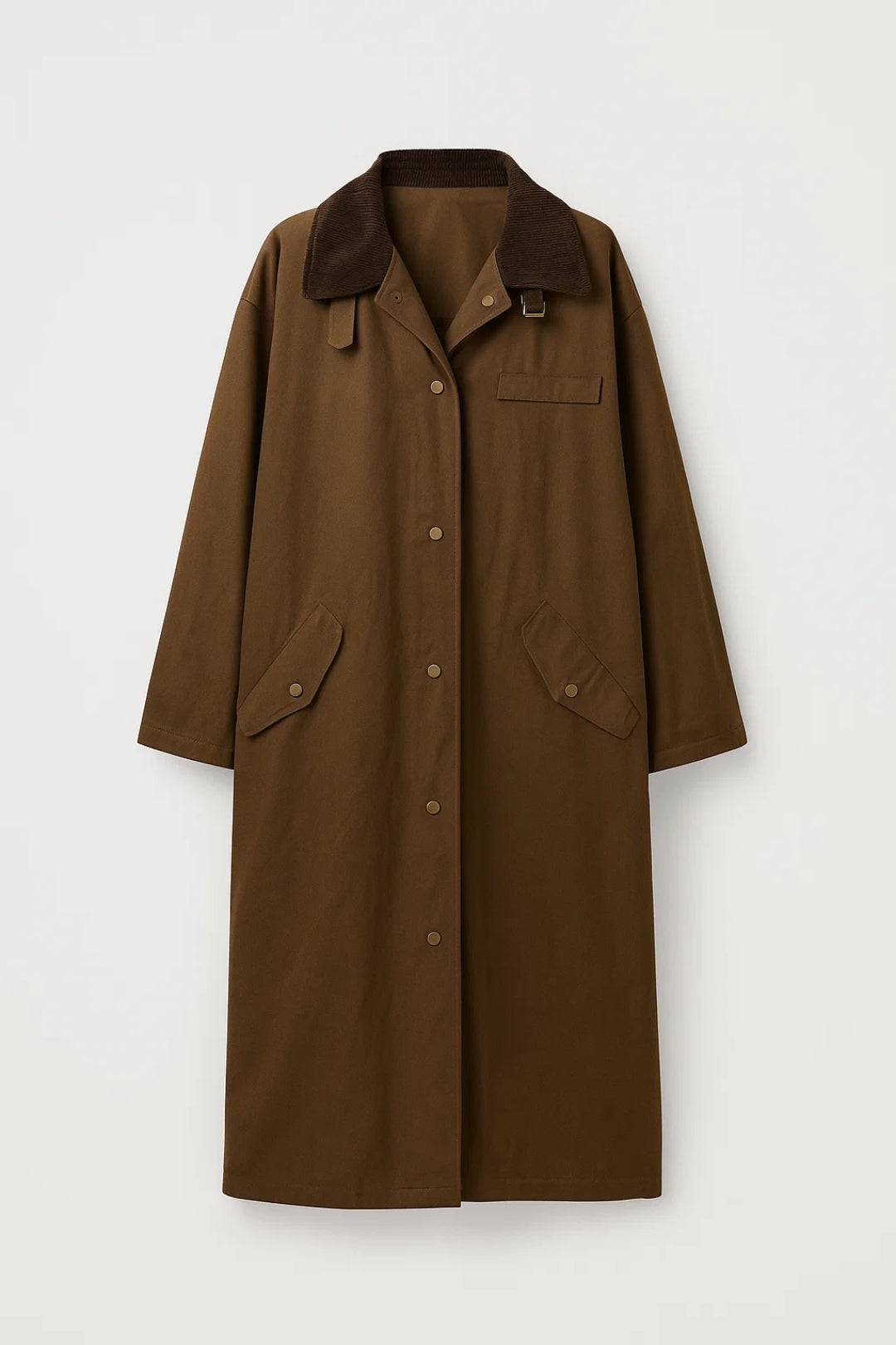 Langer Mantel | Weiter Schnitt und klassischer Kragen | Zeitlose Eleganz