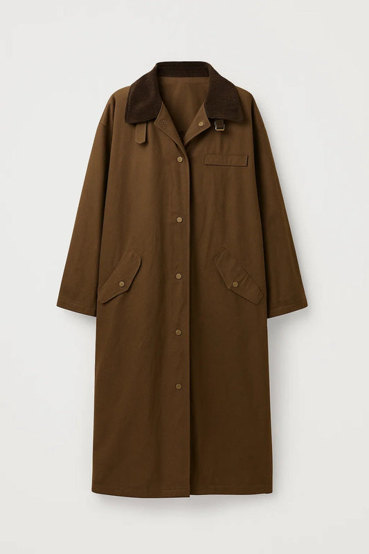 Langer Mantel | Weiter Schnitt und klassischer Kragen | Zeitlose Eleganz