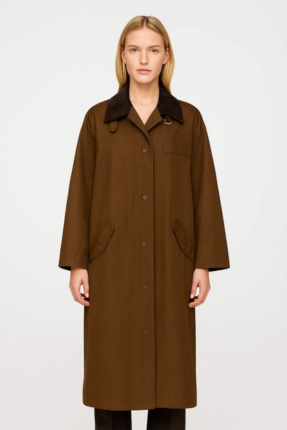 Langer Mantel | Weiter Schnitt und klassischer Kragen | Zeitlose Eleganz