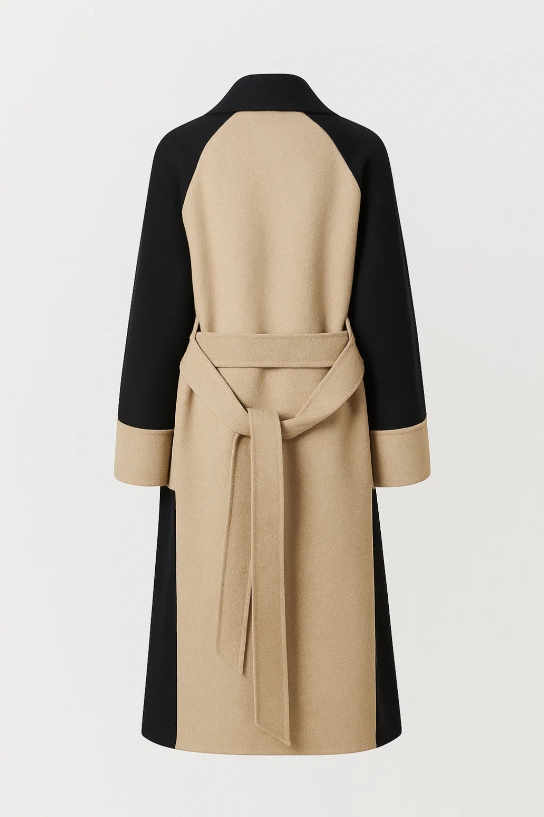 Langer Mantel | Zweifarbiges Design mit Knopfleiste | Klassische Eleganz