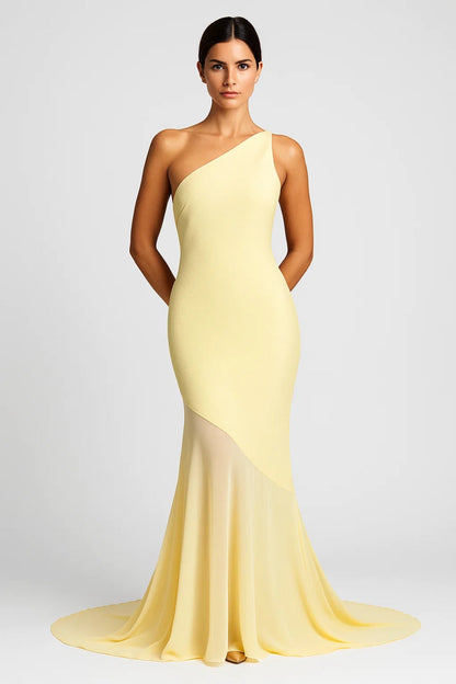 Langes Abendkleid | One-Shoulder | Fliessender Schnitt