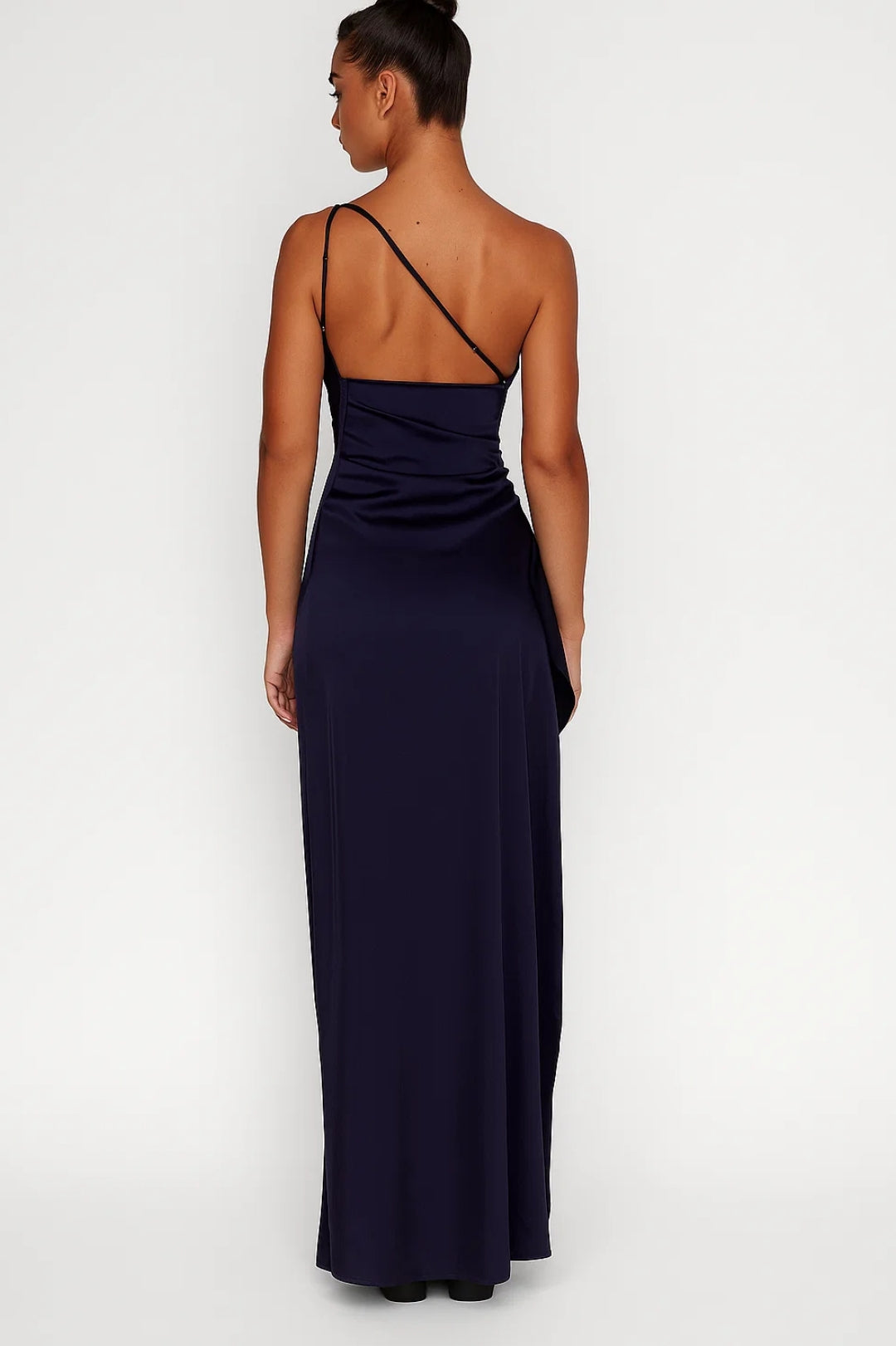 Langes Abendkleid | One-Shoulder | Seitlicher Beinschlitz